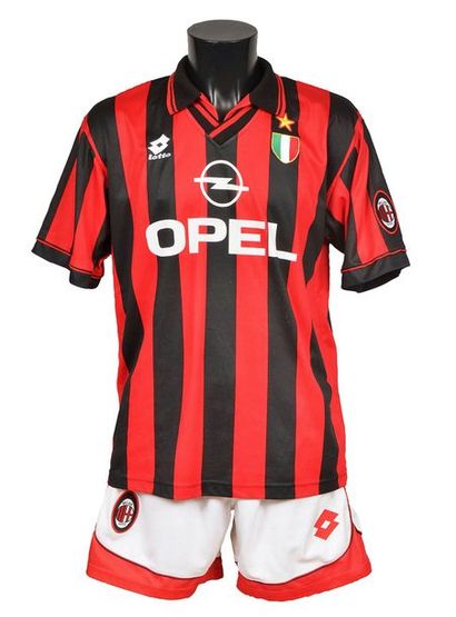 null Christophe Dugarry. No. 19 jersey and shorts worn with AC Milan during the 1996-1997...