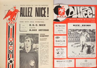 null Set of 65 official "Allez
Nice" program bulletins of the O.G.C Nice between...