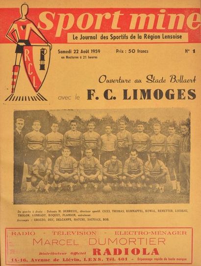 null Binding of the program logbook. "Sport Mine" of the Racing club of Lens from...