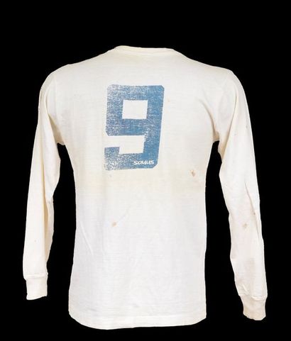 null Bernard Lacombe. Number 9 jersey worn with Olympique Lyonnais during the 1974-1975...