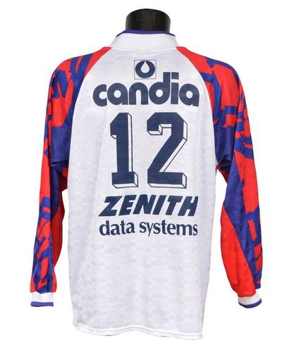 null Jersey n°12 of the Olympique Lyonnais worn during the 1991-1992 season of the...