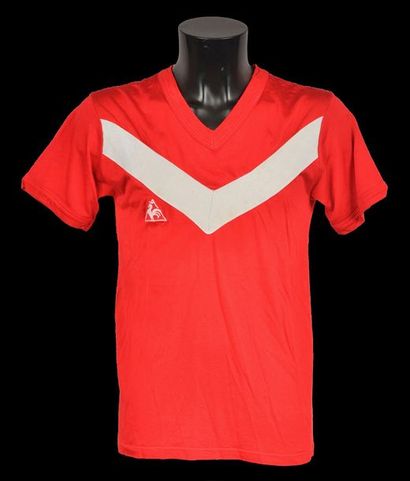 null Jersey n°12 of the Girondins de Bordeaux worn during the 1974-1975 season of...