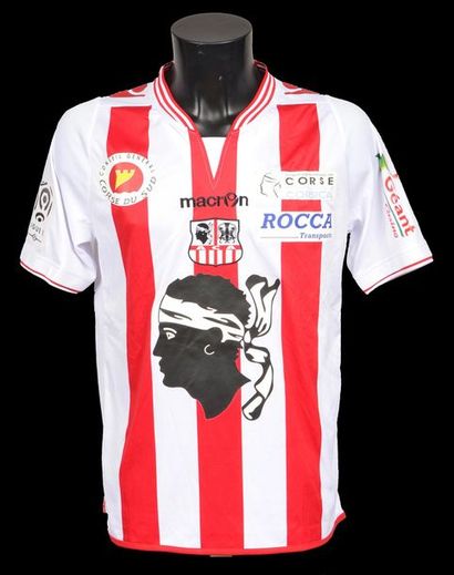 null Benjamin André. AC Ajaccio jersey n°7 worn during the 2013-2014 season of the...