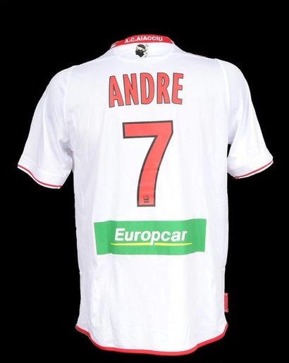 null Benjamin André. AC Ajaccio jersey n°7 worn during the 2013-2014 season of the...