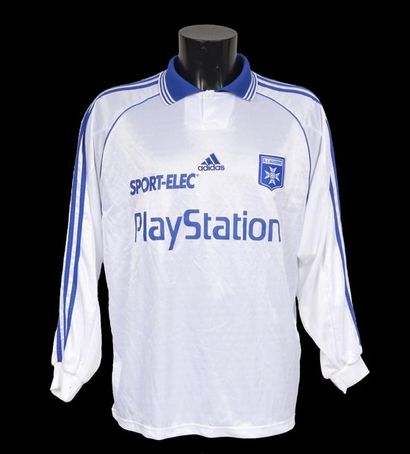 null Stephane Guivarc'h. AJ Auxerre jersey n°9 worn during the 1999-2000 season of...