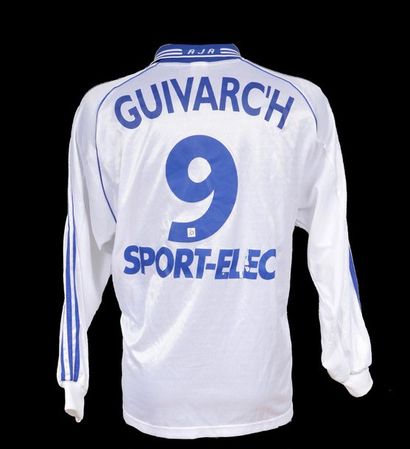 null Stephane Guivarc'h. AJ Auxerre jersey n°9 worn during the 1999-2000 season of...