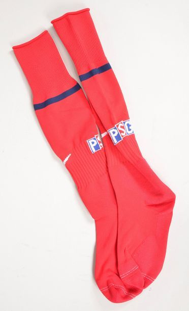 null Set of 4 pairs of Paris Saint-Germain socks worn by players in different seasons.
Nike...