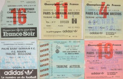 null Set of 20 PSG match tickets for the French Championship between 1978 and 1999....