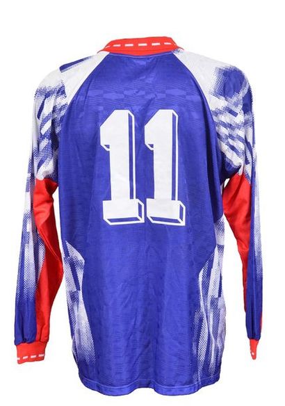 null David Ginola. Paris Saint-Germain jersey No. 11 worn during the UEFA Cup match...