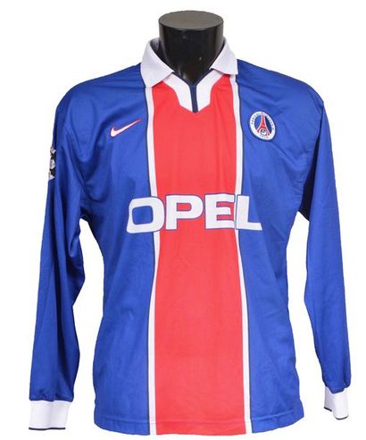 null Marco Simone. Paris Saint-Germain jersey n°9 worn during the 1997-1998 Champions...