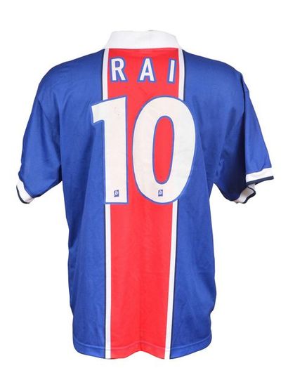 null Rai. Paris Saint-Germain jersey n°10 worn during the 1997-1998 season (certainly...