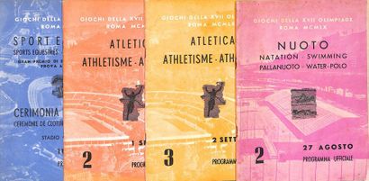 null Set of 7 official programs for swimming, athletics and the closing ceremony....