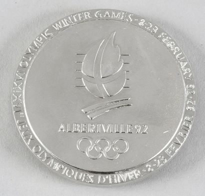 null Official participant medal. In chrome steel by R. Mayot. Diameter 68 mm. In...