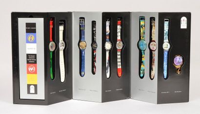 null Coffret de 10 montres Swatch commémoratives du Centenaire des Jeux Olympiques...