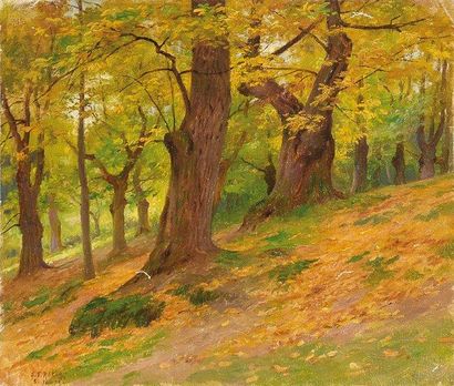 Georges Frédéric RÖTIG (1873-1961) Série de quatre paysages: les quatre saisons Huiles...