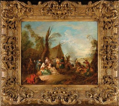 Jean-Baptiste PATER (Valencienne 1695 - Paris 1736) Les réjouissances du camp Toile...