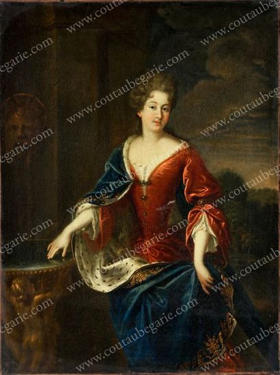 D'APRÈS ADAM-FRANCOIS VAN DER MEULEN (1632-1690). Portrait d'une jeune femme de la...