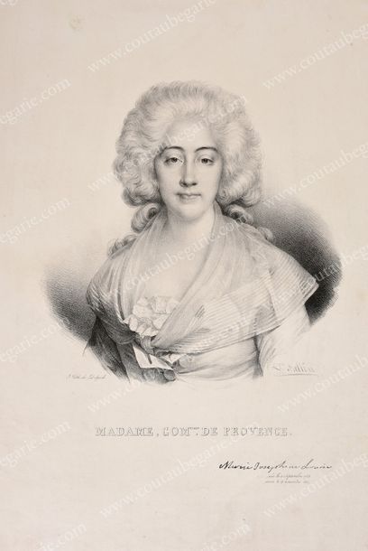 ÉCOLE ANGLAISE Portrait de la Comtesse de Provence, née princesse Marie-Joséphine...