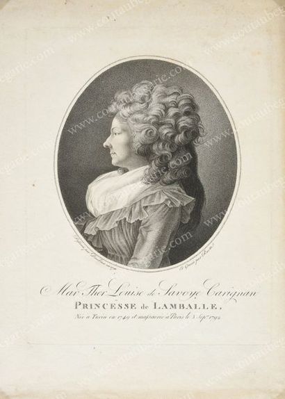 École FRANÇAISE du XVIIIe siècle Portrait de Marie-Thérèse, princesse de Lamballe,...