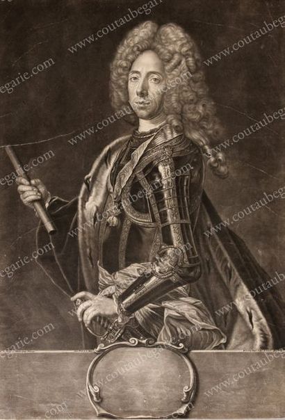 ÉCOLE AUTRICHIENNE Portrait du prince Eugène de Savoie-Carignan (1663-1736), posant...