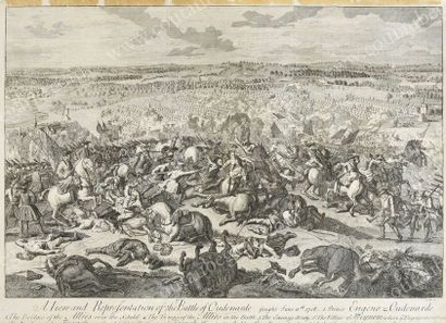 Ecole Anglaise du XVIIIe siècle A view and representation of the battle of Oudenarde...