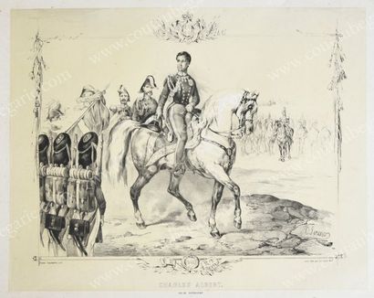 null CHARLES-ALBERT, roi de Sardaigne (1798-1849).
Ensemble de quatre belles lithographies...