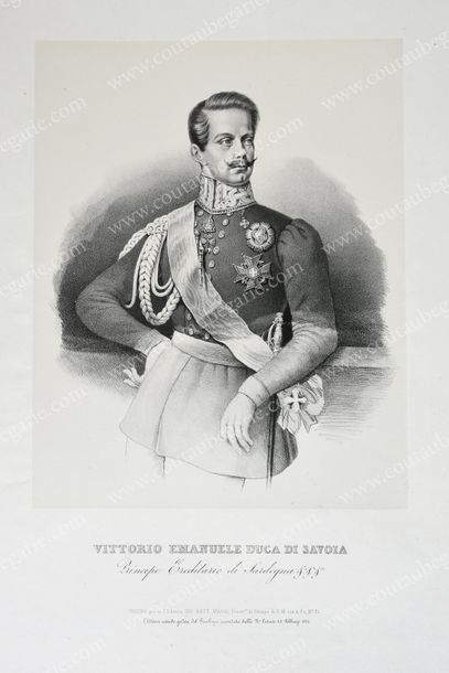 null VICTOR-EMMANUEL II, roi de Sardaigne et d'Italie (1820-1878).
Ensemble de trois...
