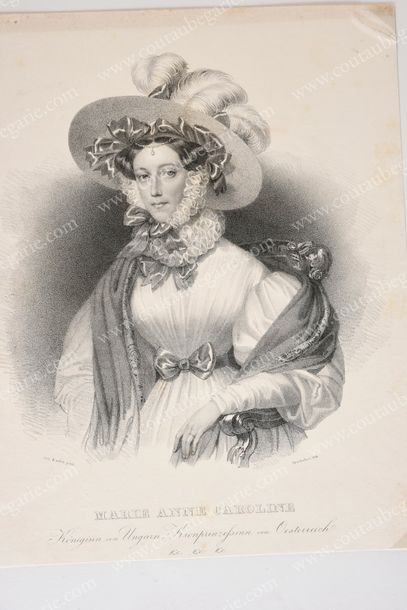 Ecole Italienne du XIXe siècle Portrait de la reine de Sardaigne, née archiduchesse...
