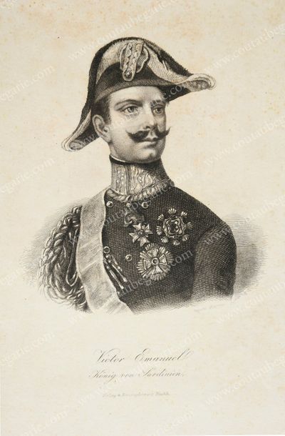 École Française du XIXe siècle Portrait de Victor-Emmanuel, roi de Sardaigne, futur...