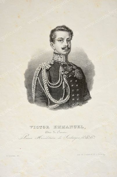 École Française du XIXe siècle Portrait de Victor-Emmanuel, roi de Sardaigne, futur...