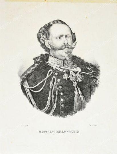 École Française du XIXe siècle Portrait de Victor-Emmanuel, roi de Sardaigne, futur...