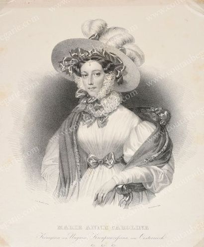 École AUTRICHIENNE du XIXe siècle Portrait de l'impératrice Marie-Anne d'Autriche,...