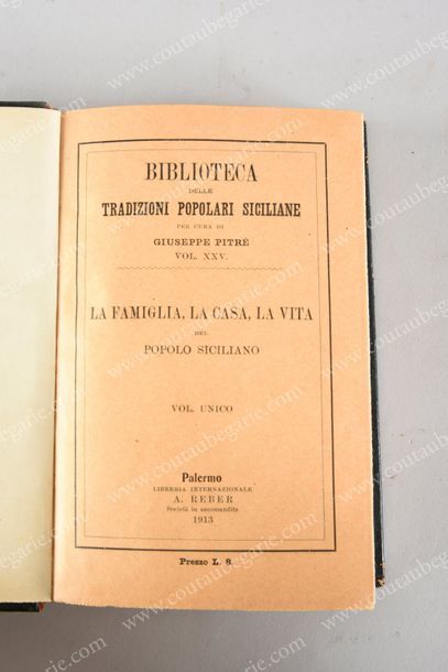 null BIBLIOTHÈQUE
DU ROI VICTOR-EMMANUEL III D'ITALIE.
PITRE Giuseppe (1841-1916)....