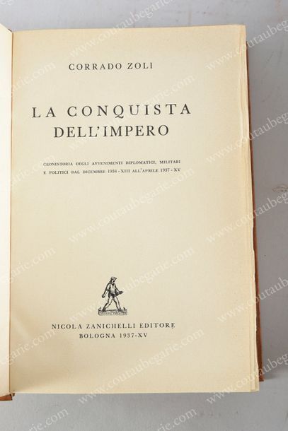 null [BIBLIOTHÈQUE DE LA MAISON DE SAVOIE].
ZOLI Corrado (1877-1951). La conquista...