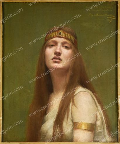 École Française du XIXe siècle Portrait de jeune femme.
Grand pastel conservé sous...