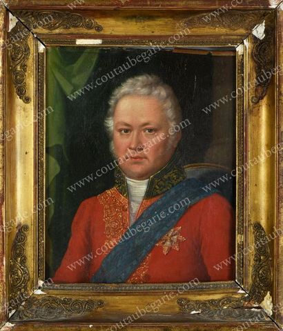 ÉCOLE POLONAISE DU XIXE SIÈCLE Portrait en buste d'un officier.
Huile sur toile représentant...