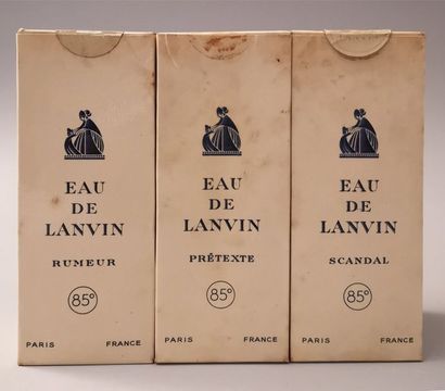 null Lanvin parfums – (années 1950) Lot de 3 flacons « eau de Lanvin – Prétexte –...