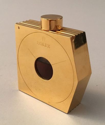 null Rolex – « Perpetually Yours » - (années 1990) Rare flacon en métal plaqué or...