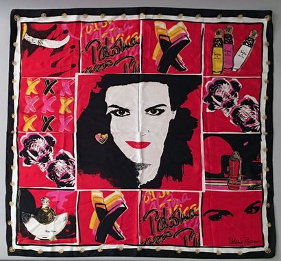 null Paloma Picasso – « Tentations » - (années 1990) Rare carré en soie roulottée...