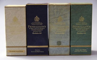 null Penhaligon’s – (années 1990) Assortiment de 4 flacons à moitié plein avec leur...