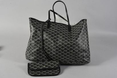 null GOYARD, sac cabas Saint-Louis, en toile imprimée et enduite à décor de chevrons,...