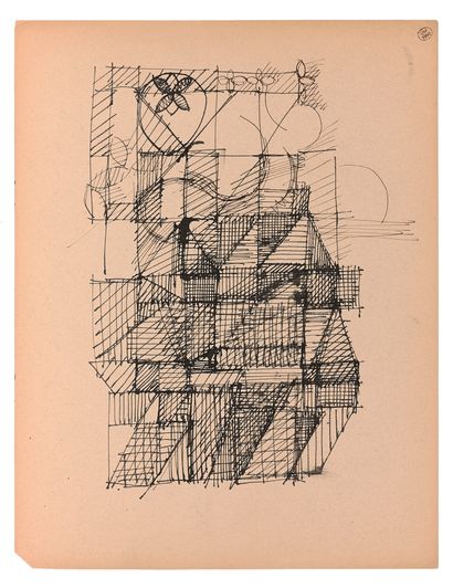  DORA MAAR (1907-1997)

Étude géométrique, circa 1966

Encre sur papier

Cachet de... Gazette Drouot