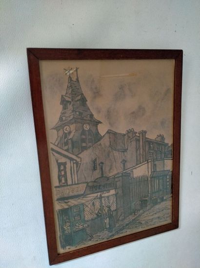 null CANTEL, "Rue Dubantan à Saint Ménard' gravure, 31,5 x 23,5cm

On y joint lithographie...