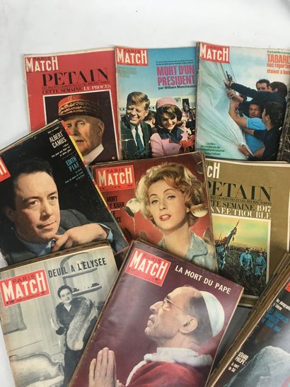 null PARIS MATCH 40 numéros de 1951 à 1968 on joint 4 numéros de 1980, 1985, 1986,...