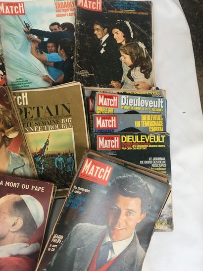 null PARIS MATCH 40 issues from 1951 to 1968 with 4 issues from 1980, 1985, 1986,...