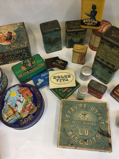 null A batch of about 30 advertising tins including Tanguy Quimper "Crèpes dentelle",...