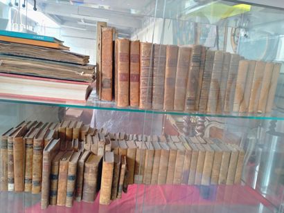 null Large set of about 138 books, 19th century library, leather bindings : works...