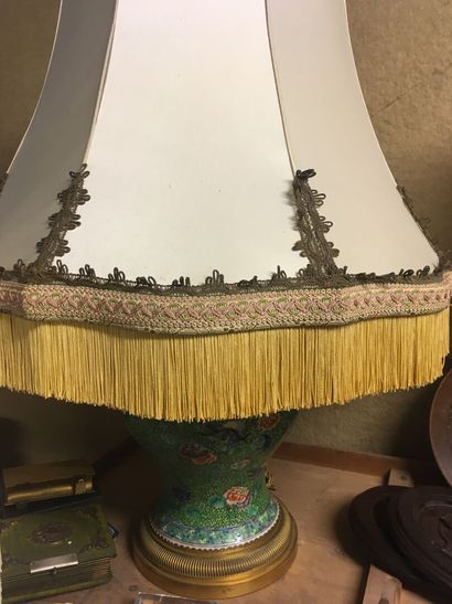null Large Chinese enamel ballustre lamp