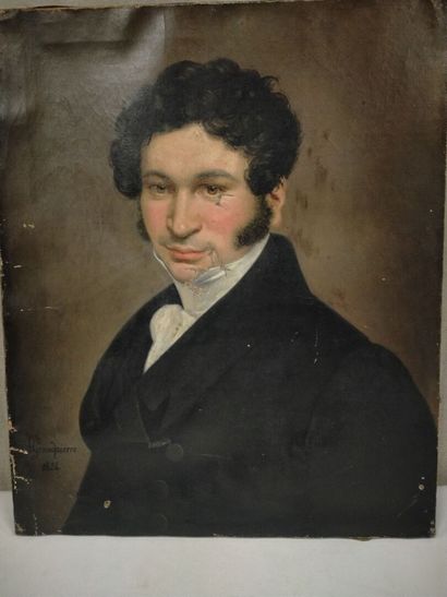 null A.Grandpierre, portrait d'un homme du monde. huile sur toile, Signé en bas à...