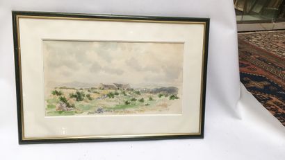 null M.L HEULIN, "the moor on the mountain of Locronan 

Watercolor, signed lower...